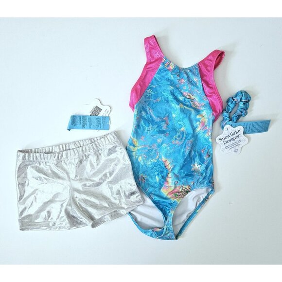 Snowflake Designs NWT Adult Small Leotard Scrunchie Shorts Set - Picture 1 of 3